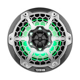 DS18 HYDRO 6.5" 2-Way Marine Speakers w/RGB LED Lights 300W - Black Carbon Fiber - CF-65