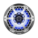 DS18 HYDRO 6.5" 2-Way Marine Speakers w/RGB LED Lights 300W - Black Carbon Fiber - CF-65
