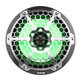 DS18 HYDRO 8" 2-Way Marine Speakers w/RGB LED Lights - 125W RMS, 4-Ohm - Black Carbon Fiber - CF-8M