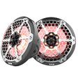 DS18 HYDRO 8" 2-Way Marine Speakers w/RGB LED Lights - 125W RMS, 4-Ohm - Black Carbon Fiber - CF-8M