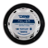 DS18 New Edition HYDRO 6.5" 2-Way Marine Speakers w/RGB LED Lighting 300W - White - NXL-6M/WH