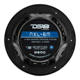DS18 New Edition HYDRO 6.5" 2-Way Marine Speakers w/RGB LED Lighting 300W - Black - NXL-6M/BK