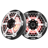 DS18 New Edition HYDRO 6.5" 2-Way Marine Speakers w/RGB LED Lighting 300W - Black - NXL-6M/BK