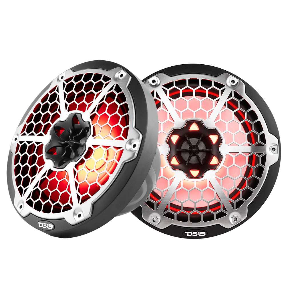 DS18 New Edition HYDRO 8" 2-Way Marine Speakers w/RGB LED Lighting 375W - Black - NXL-8M/BK