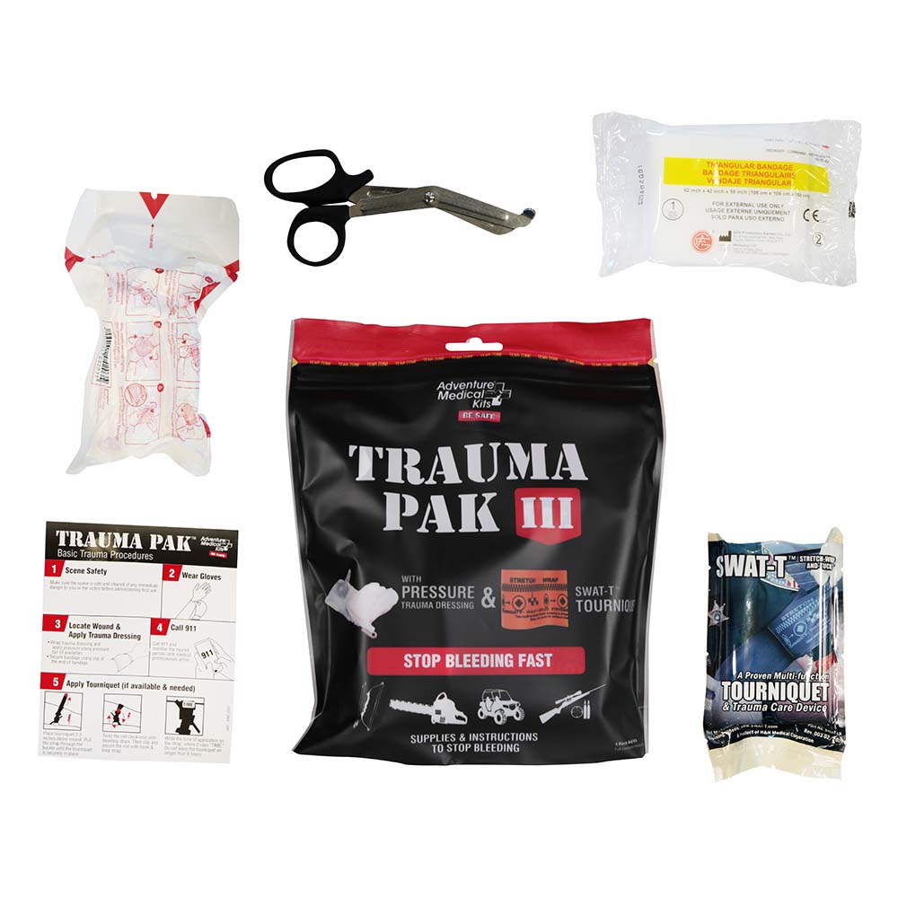 Adventure Medical Kits Trauma Pak III * Advanced Emergency Trauma First Aid Kit with Israeli Bandage and Tourniquet