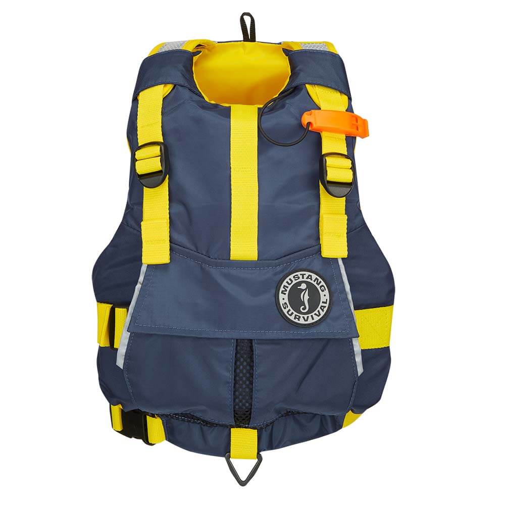 Mustang Youth Bobby Foam Vest - Yellow/Navy - MV2500-5-0-216