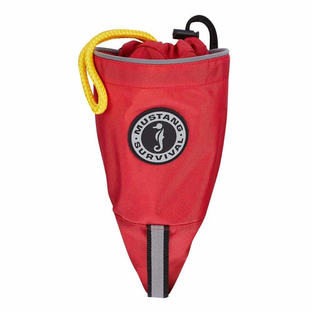 Mustang Bailer Throw Bag with 50-foot reflective rope and built-in bailer for boat safety