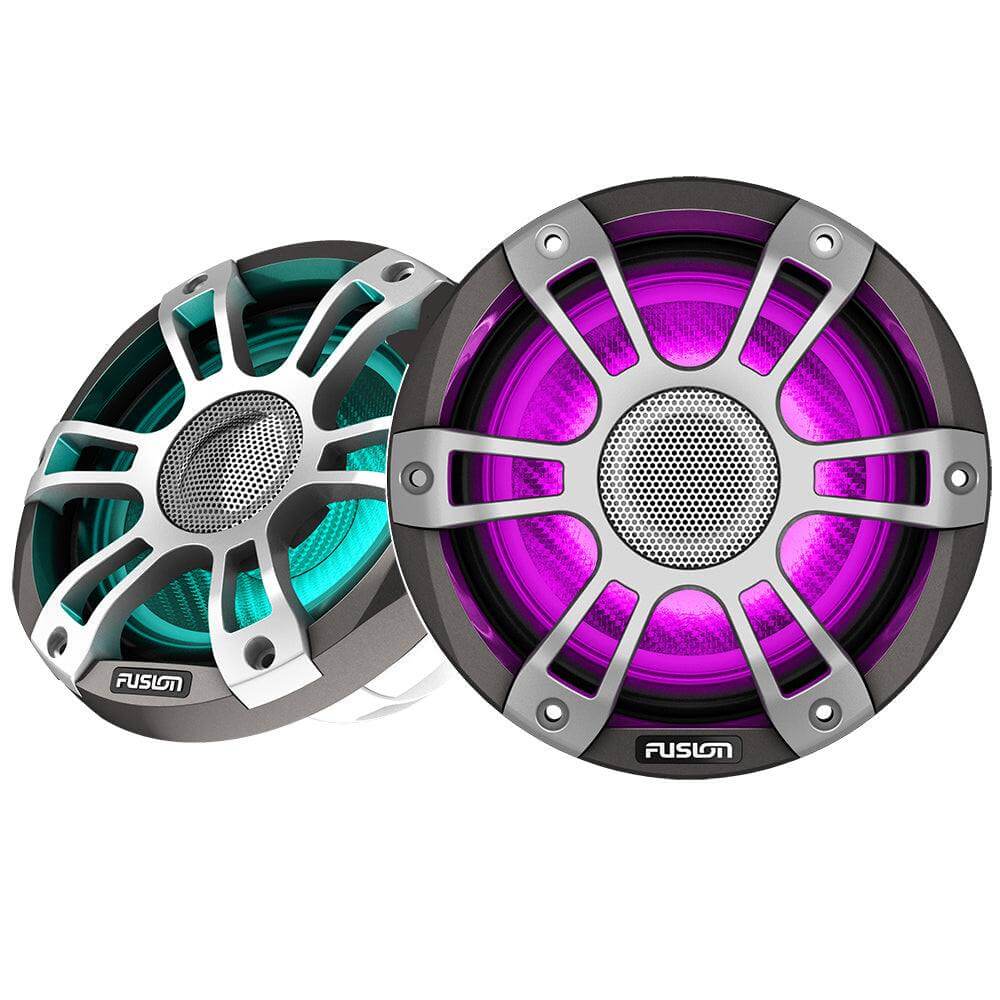 Fusion Signature Series 3i 7.7" marine sports speakers with CRGBW LED lighting in grey