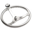 Edson Marine Satin Finish Stainless Steel 13-Inch ComfortGrip PowerWheel with Knob and Nut - 1710WB-13WB-KIT