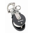 Barton Size 2 Snatch Block with 35mm sheave and stainless snap shackle for high-strength yacht sail handling
