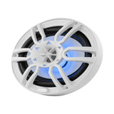 DS18 HYDRO 6 x 9" 2-Way Marine Speakers w/Integrated RGB LED Lights - 375W - White - NXL-69/WH