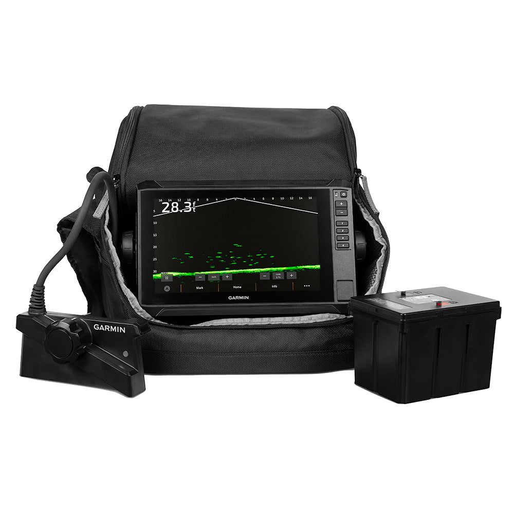Garmin ECHOMAP UHD2 93SV LiveScope Plus Ice Fishing Bundle LI w/ECHOMAP UHD2 93sv, LiveScope Plus System & Lithium-ion Battery - 010-02688-35