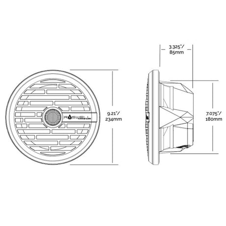 Roswell R1 8” Marine Speakers - Black - 100W RMS & 200W Peak Power
