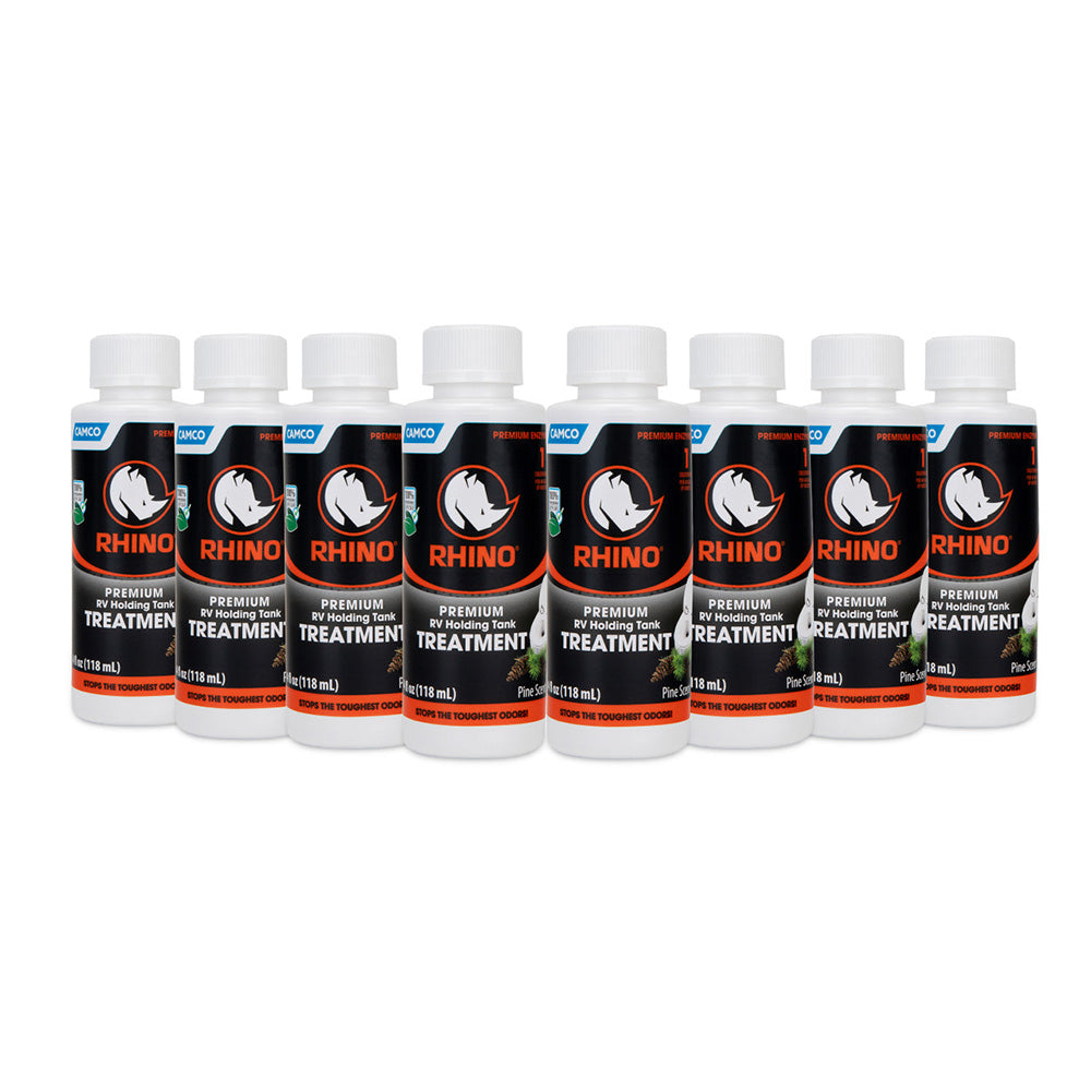 Camco Rhino Premium RV Holding Tank Treatment - 8 Single 4oz Bottles - 41511