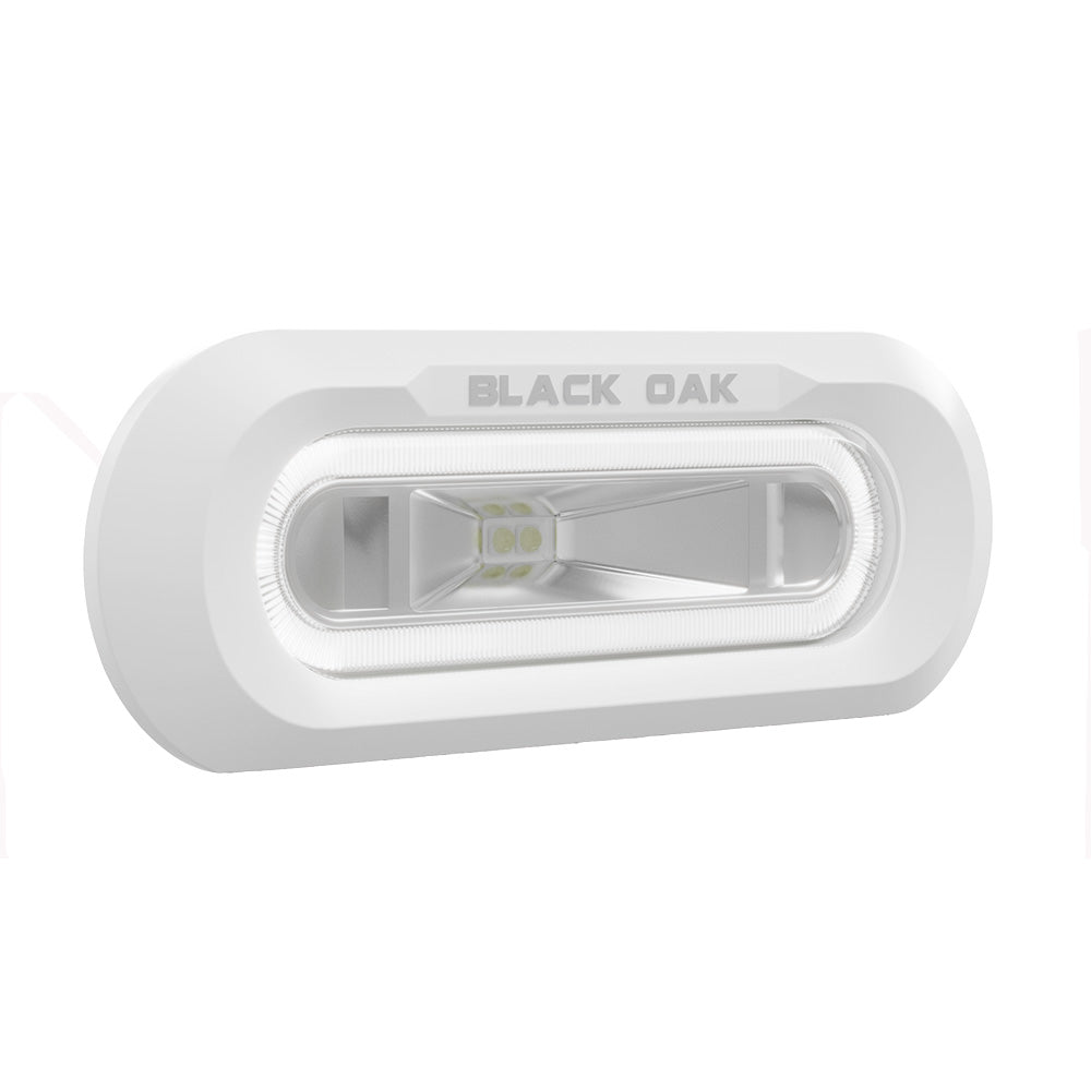 Black Oak Low Pro™ Marine Spreader Light - Flush Mount - White Housing - White LED