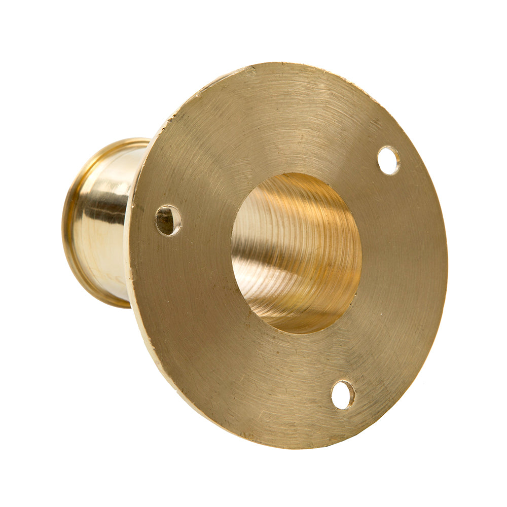 Whitecap Top Mount Flag Pole Socket - 1" ID - Polished Brass - S-5002BC