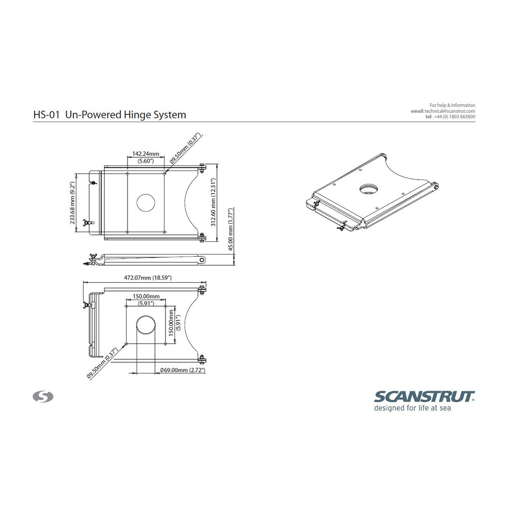 Scanstrut Un-Powered Hinge System f/PowerTower® - HS-01