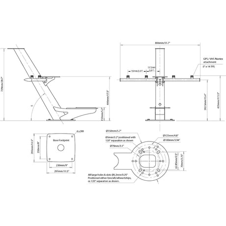 Scanstrut Tapered Radar Mast f/Radomes, Lights, Cameras, GPS/VHF Antennas - PTM-R1-2