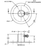 TACO Stainless Steel Table Base w/Locking Pin - F16-0006L