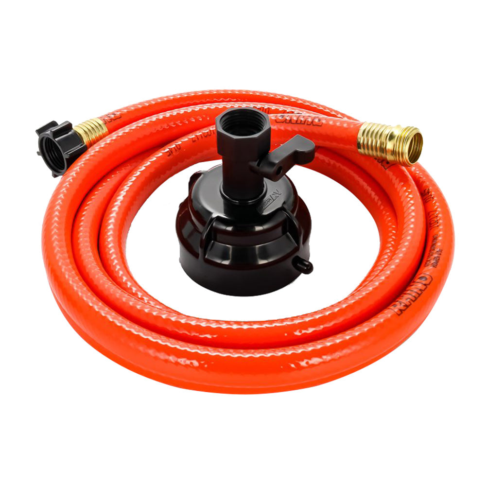 Camco RhinoFlex 10’ Clean Out Hose w/Rinser Cap - 5/8" Internal Diameter - 22999