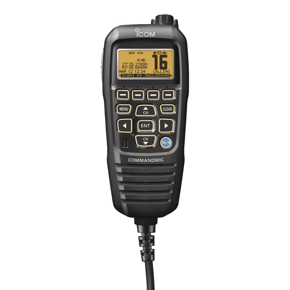 Icom HM195 CommandMic IV w/Yellow BlackLit LCD - Black -HM195B 41 EXP 