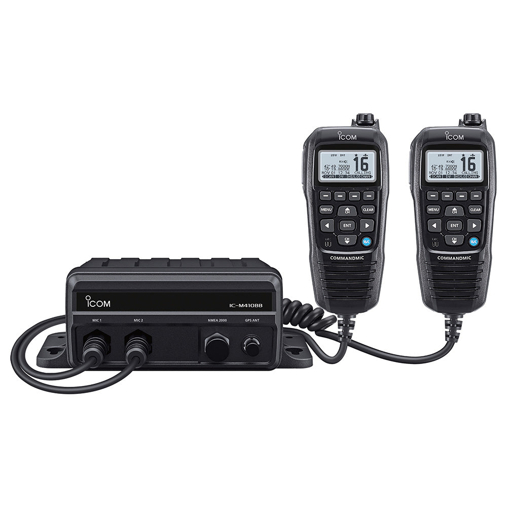 Icom M410BB 11 Black Box VHF w/Black Command Mic & 2 Command Mic Ports - M410BB 11