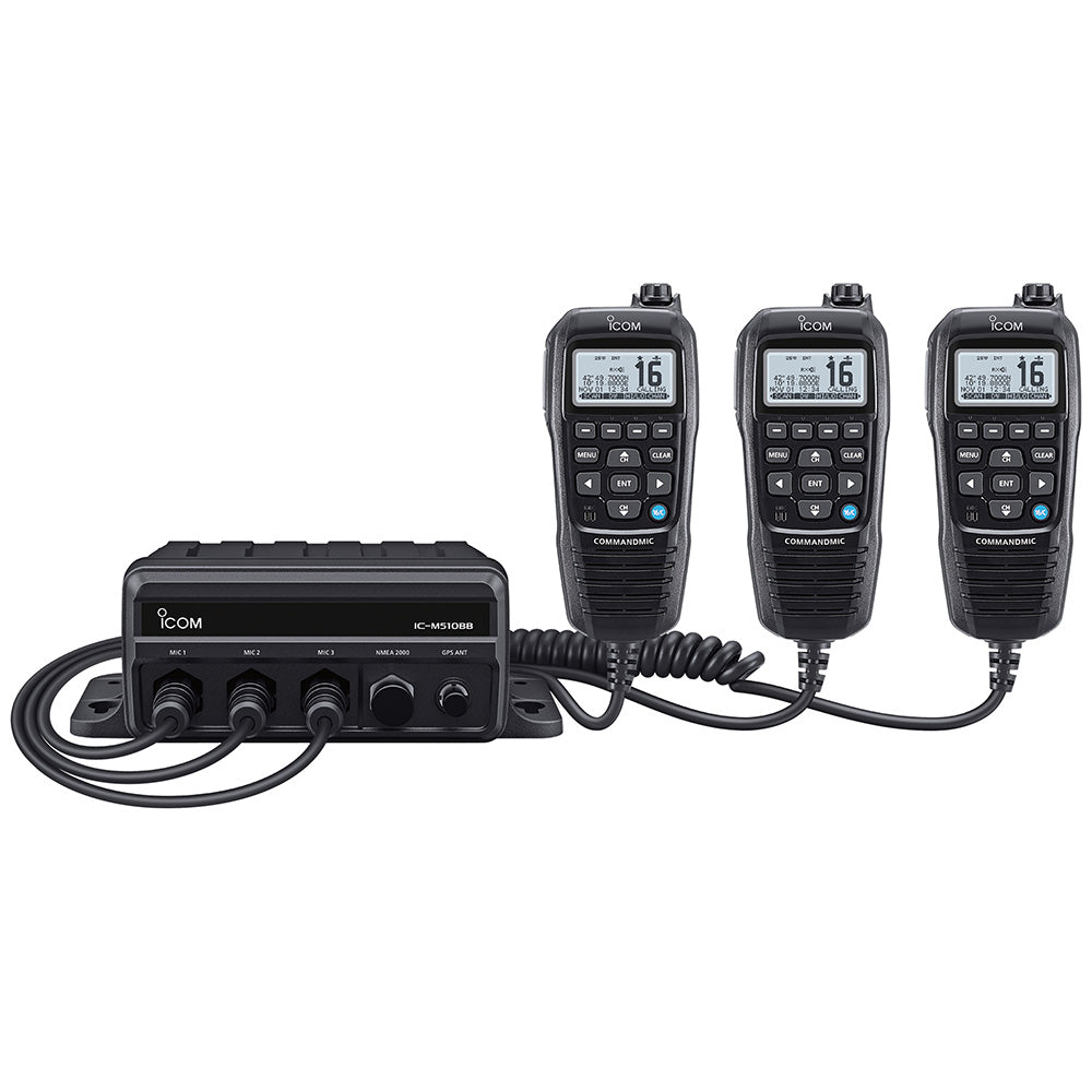 Icom M510BB 21 Black Box VHF w/Black Command Mic & 3 Command Mic Ports - M510BB 21