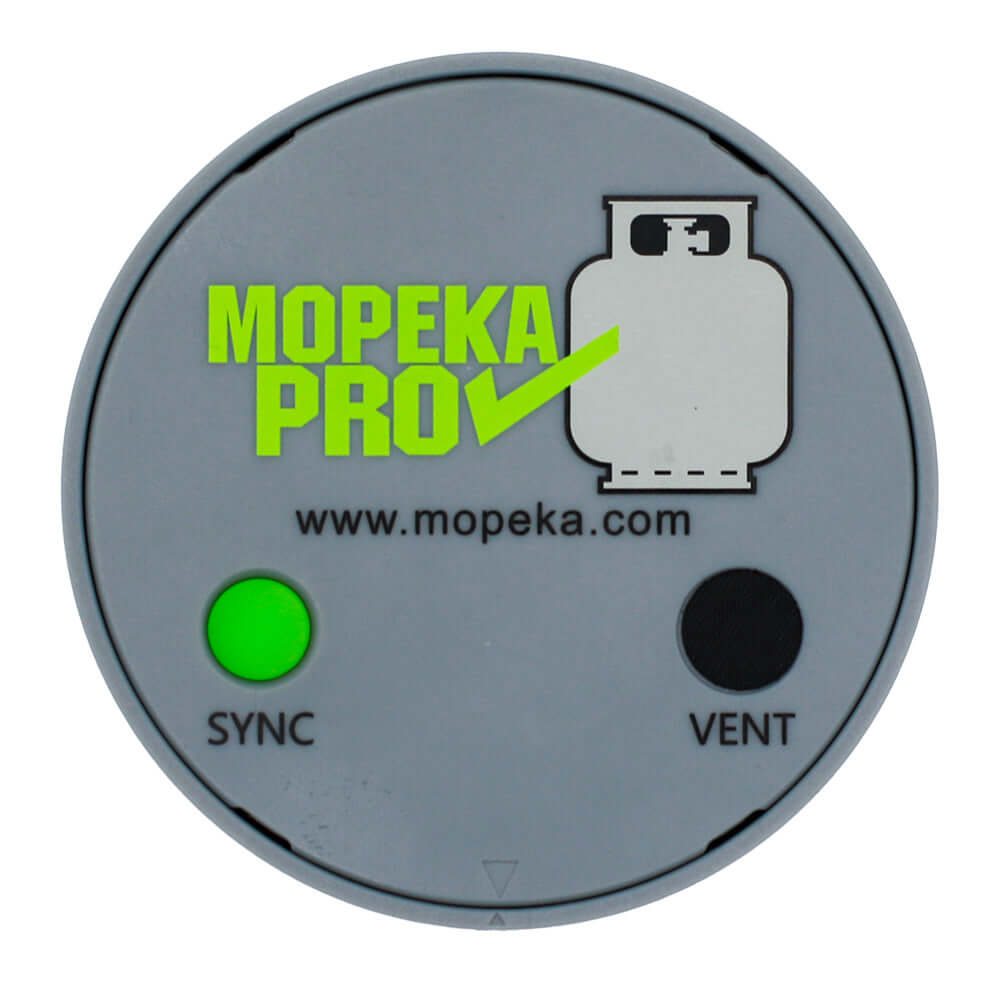Mopeka Pro Check M1017012 Bluetooth LPG sensor kit with sonic grease and three black tank spacers for steel propane cylinders