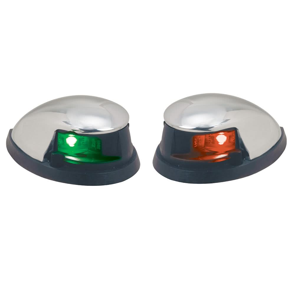 Perko 0648DP0CHR Chrome Side Lights | Red & Green Pair | 1nm