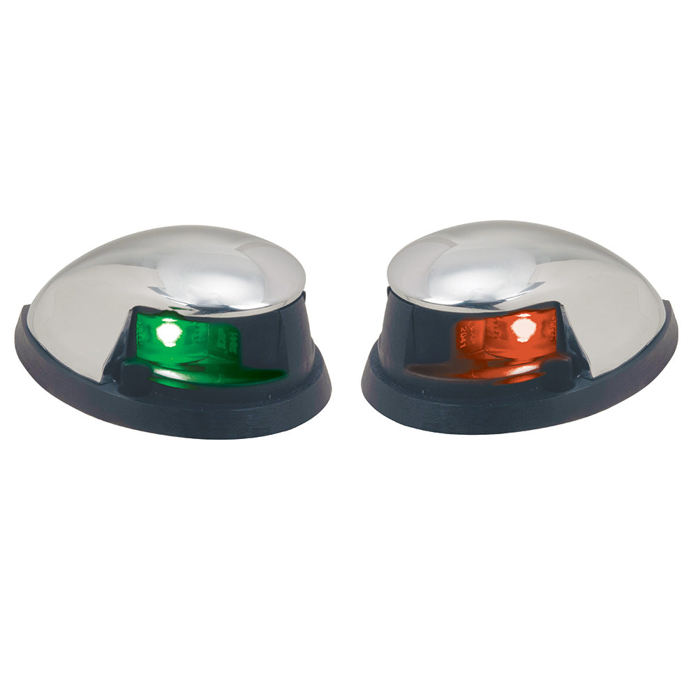 Perko Red/Green Horizontal Mount Side Lights - Pair - Chrome Plated Zinc - 0648DP0CHR