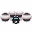 Aquatic AV EG200 white marine gauge stereo with waterproof 6.5-inch speakers kit