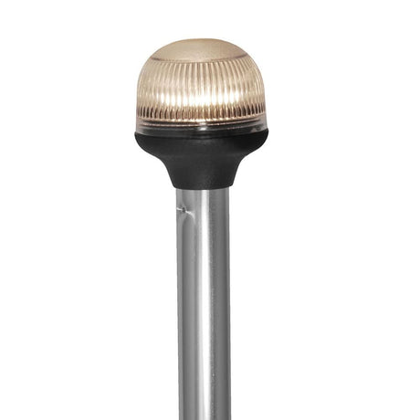 Attwood All - Around Fold - Down Incandescent Anti - Glare Lens Light - 20" Aluminum Pole - 12V - Horizontal Composite Base - Anchor Express