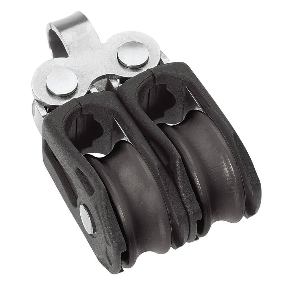 Barton Marine Size 0 20mm Plain Bearing Pulley Block Double Fixed Eye - Anchor Express