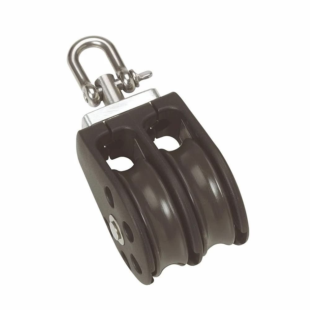 Barton Size 1 30mm Plain Bearing Pulley Block Double w/Swivel - Anchor Express