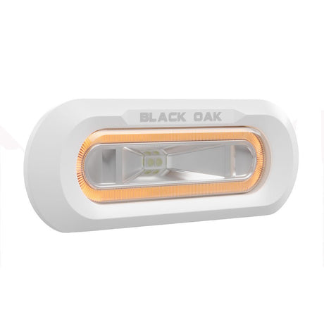 Black Oak Low Pro™ Marine Spreader Light - Flush Mount - White Housing - Amber LED - Anchor Express