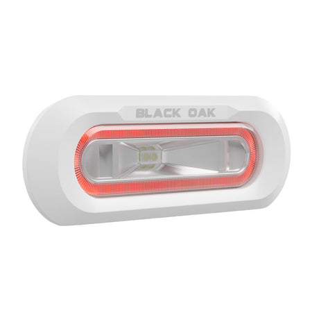Black Oak Low Pro™ Marine Spreader Light - Flush Mount - White Housing - Red LED - Anchor Express