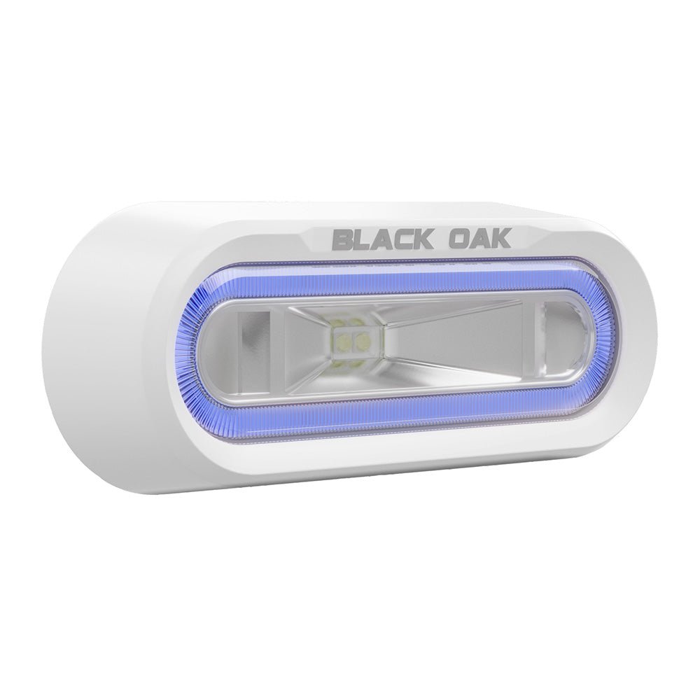 Black Oak Low Pro™ Off Road Spreader Light - Bracket Mount - White Housing - Blue LED - Anchor Express