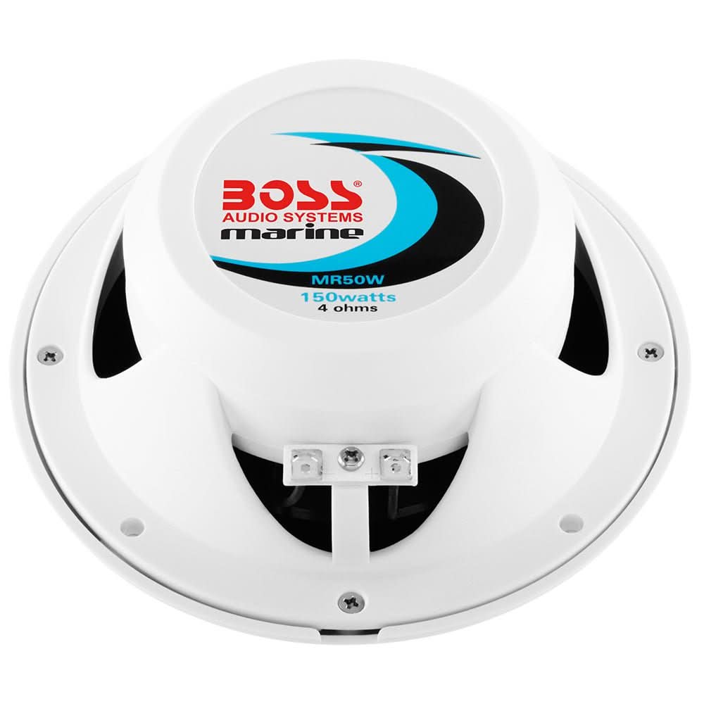 Boss Audio MR50 5.25 - Inch Marine - Grade Round Speakers - White (Pair) - MR50 - Anchor Express