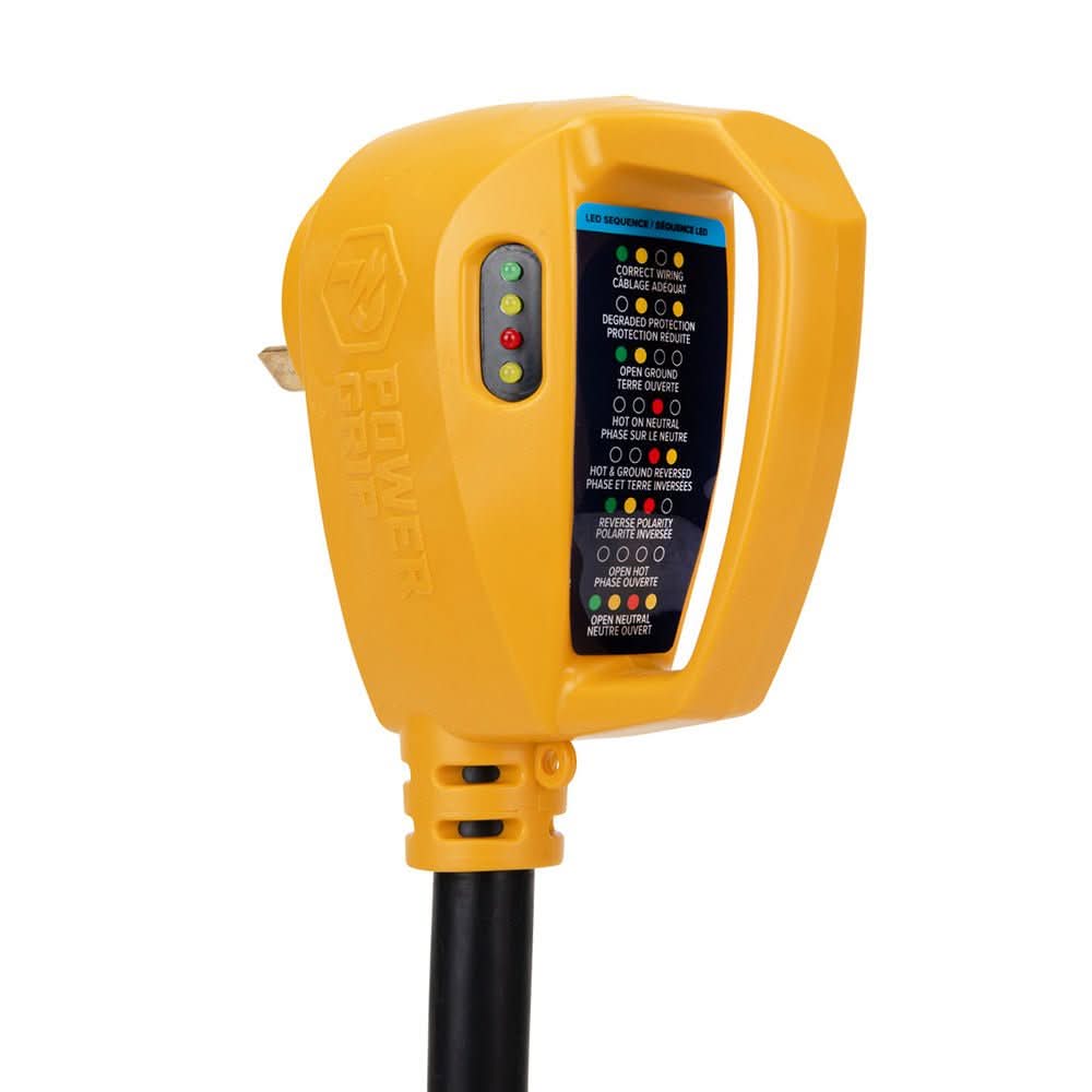 Camco Power Grip RV 12 - Inch 30Amp Circuit Analyzer Dogbone with Integrated Surge Protection - 55461 - Anchor Express
