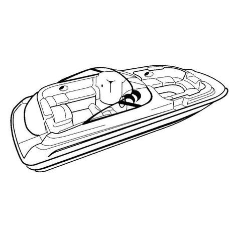 Carver Performance Poly - Guard Styled - to - Fit Boat Cover f/20.5' Sterndrive Deck Boats w/Walk - Thru Windshield - Grey - Anchor Express