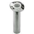 C.E. Smith Flush Mount Rod Holder - 0 Degree & 9" Depth - Stainless Steel - Cast Bottom - White Vinyl Liner - 53670CA - Anchor Express
