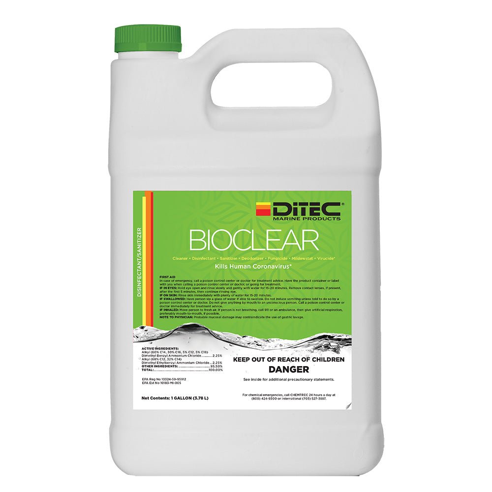 DiTEC Marine Products Bioclear Disinfectant Gallon | Effective EPA - Registered Cleaner for Homes and Commercial Spaces - 52 - 714M - 4XO3 - Anchor Express