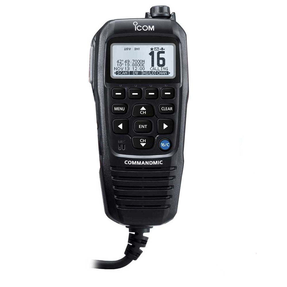 Icom HM195 CommandMic IV with White BlackLit LCD - Black - HM195GB 61 EXP - Anchor Express