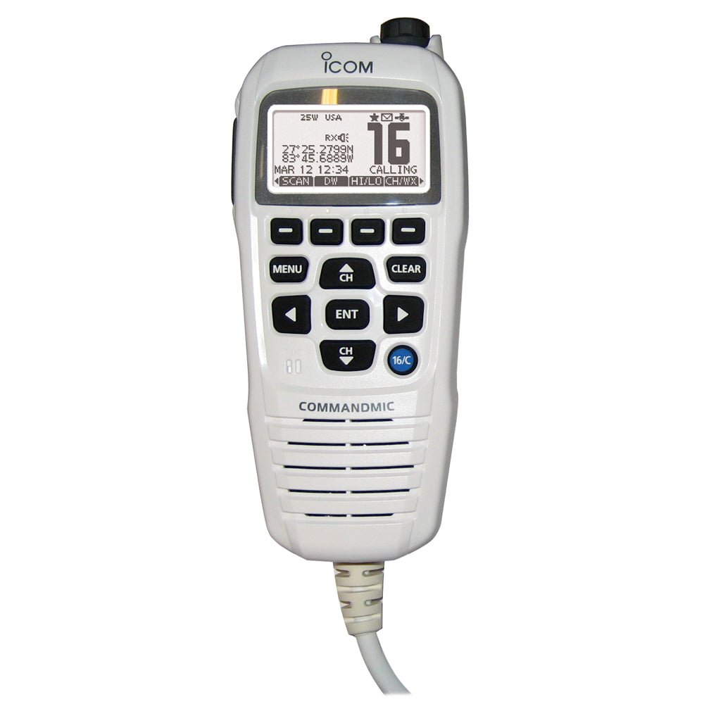 Icom HM195 CommandMic™ IV with White BlackLit LCD - Super White - HM195GW 62 EXP - Anchor Express