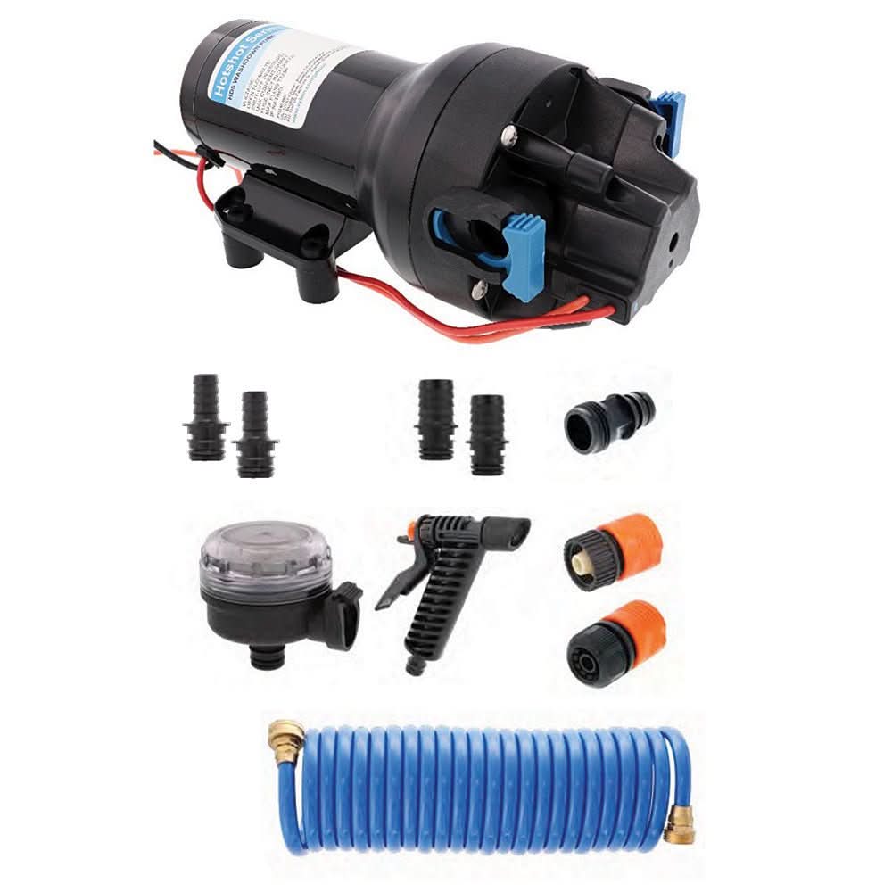 Jabsco HotShot HD5 Heavy Duty Washdown Pump Kit w/25' HoseCoil - 12V - 5GPM - 70PS - IP501J - 119N - 4A - Anchor Express