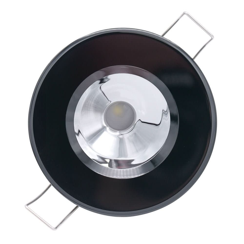Lumitec Illusion Flush Mount LED Down Light - Warm White - Dimming - Black Housing - Chrome Reflector - Anchor Express