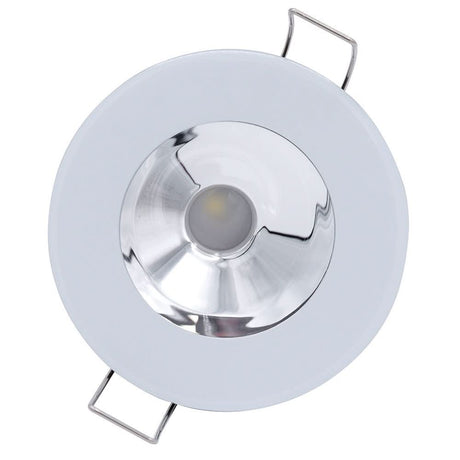 Lumitec Illusion Flush Mount LED Down Light - Warm White - Dimming - White Housing - Chrome Reflector - Anchor Express