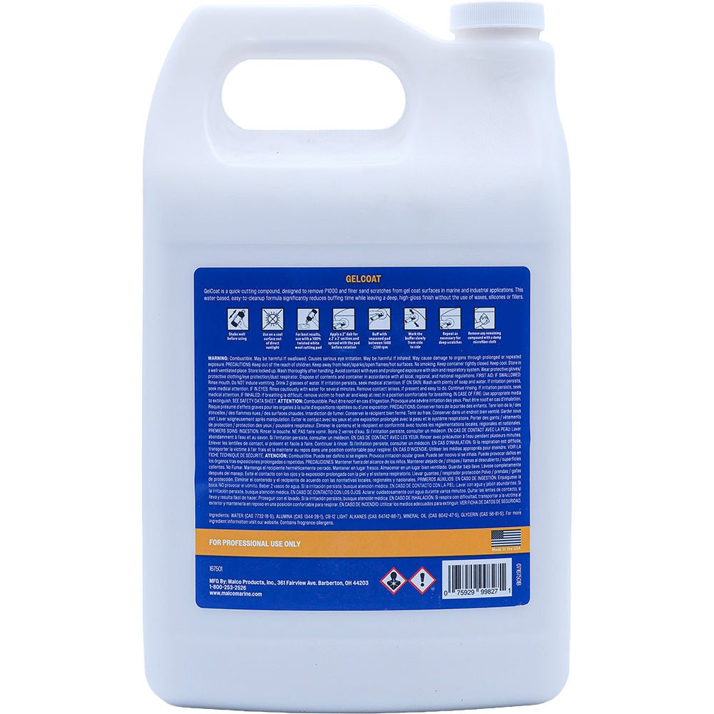 Malco Gel Coat Compound Part 167501 - 1 Gallon for Marine & Industrial Use - 167501 - Anchor Express