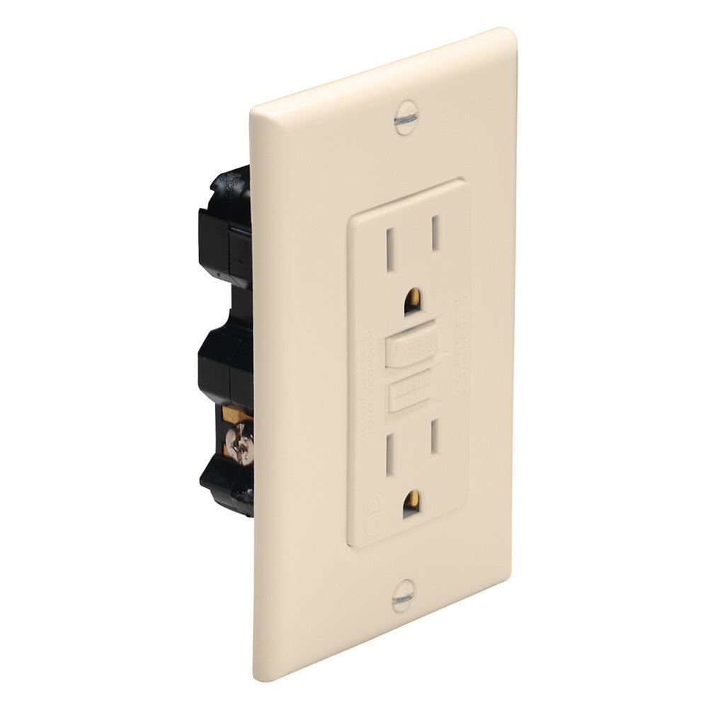 Marinco Ivory GFCI Ground Fault Circuit Interrupter - 15 Amp, 125V, Female Outlet - 1591 - FI - Anchor Express