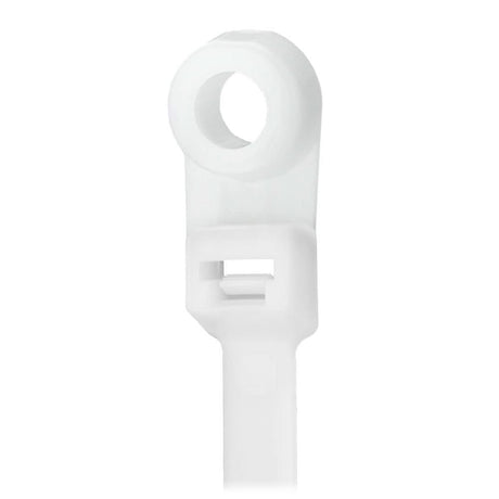 Pacer 8" Cable Tie w/Mounting Ring - Natural Color - 50lb Tensile Strength - 2" Bundle Diameter - 100 Piece Bag - Anchor Express